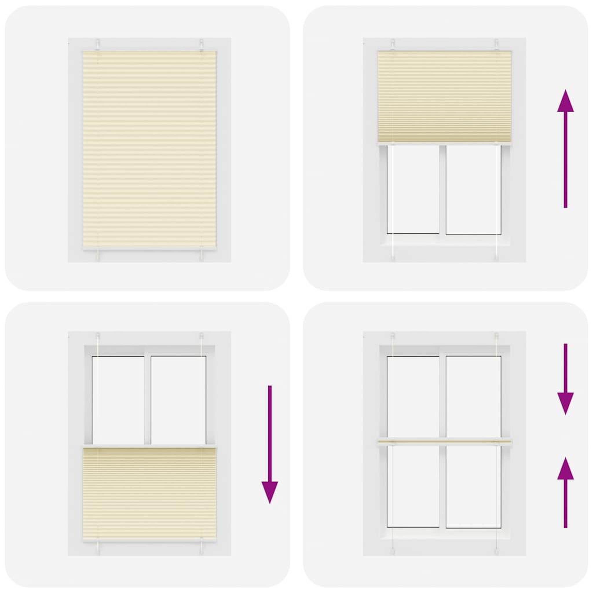 Voir la diapositive 5 : VIDAXL Store plisse creme 90x100 cm largeur du tissu 89,4 cm polyester