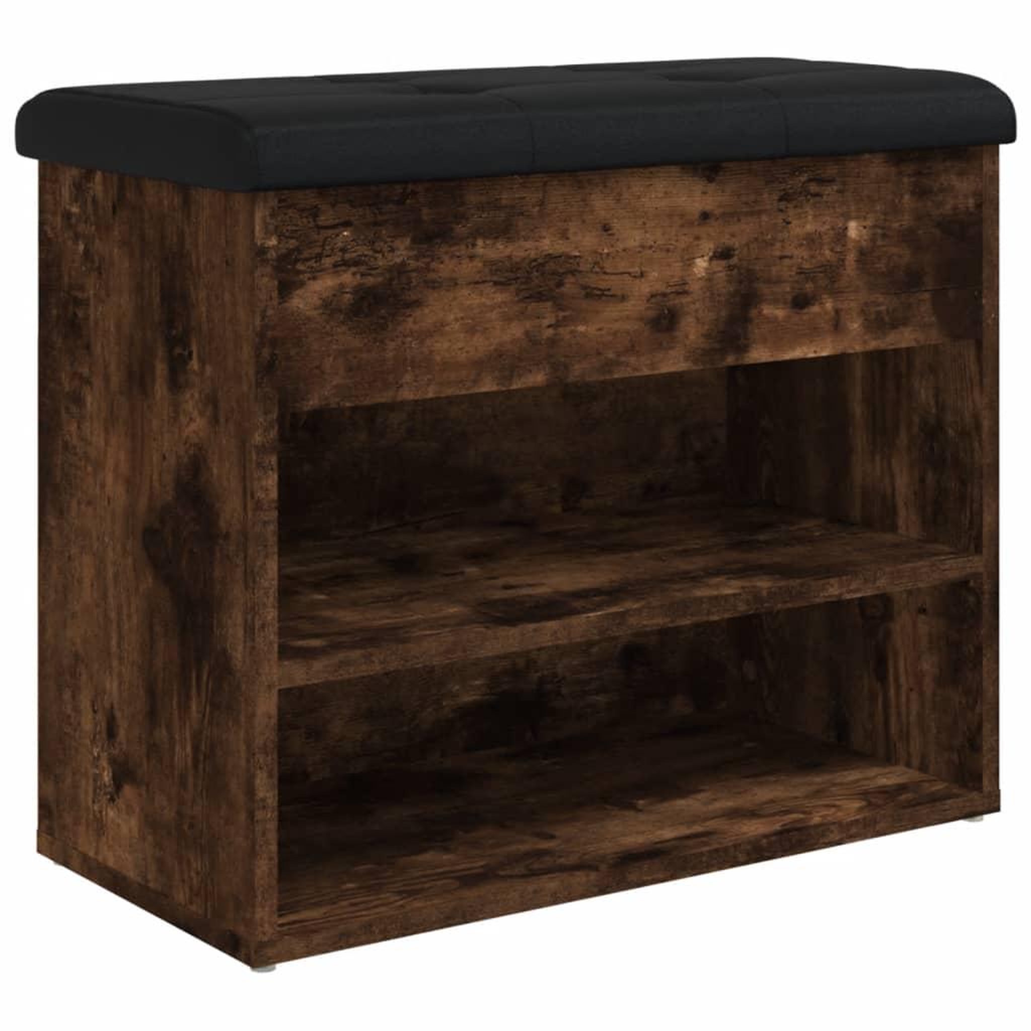 Voir la diapositive 2 : VIDAXL Banc a chaussures chene fume 62x32x50 cm bois d'ingenierie