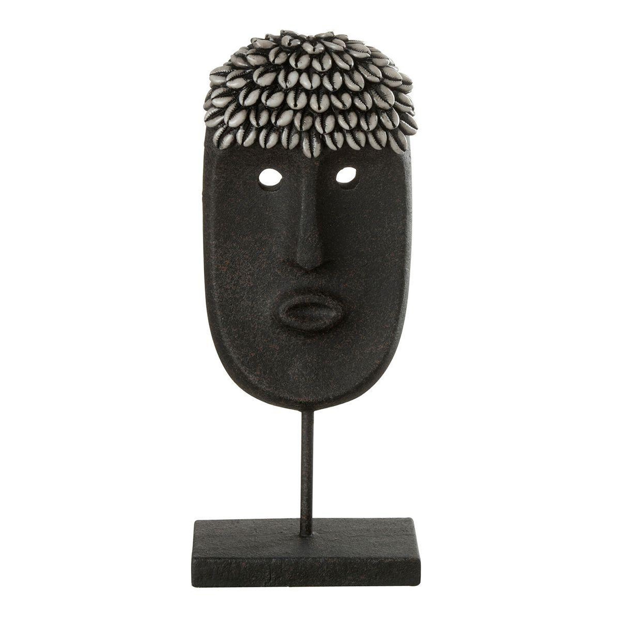 Voir la diapositive 1 : J-LINE Statue Déco  Masque Ethnique  34cm Noir
