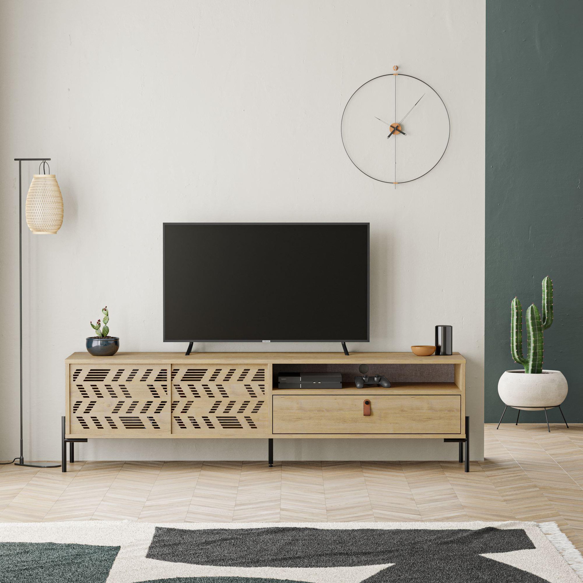 Voir la diapositive 2 : Habitat et Jardin Meuble tv en bois  dionysos  - 170 x 45 x 48 cm - beige