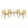SWEEEK Lot de 4 fauteuils de jardin en plastique, empilables, design linéaire