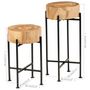 Voir la diapositive 6 : VIDAXL Ensemble de tables d'appoint 2 pcs Bois d'acacia massif
