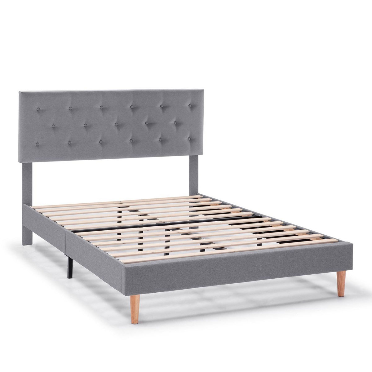 VS VENTA-STOCK Cadre de lit rembourré Rosi 30 cm, 150x190 cm, Gris foncé