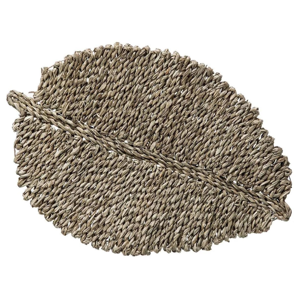 SECRET DE GOURMET Set de Table en Roseau  Feuille  33x48cm Naturel