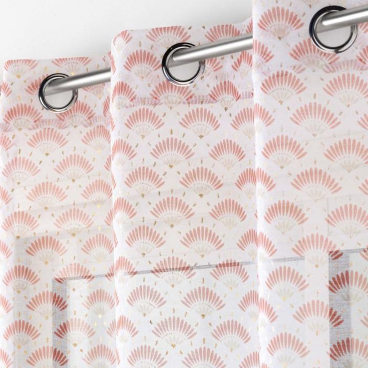 Paris Prix Rideau Voilage à Œillets  Lorea  140x240cm Rose