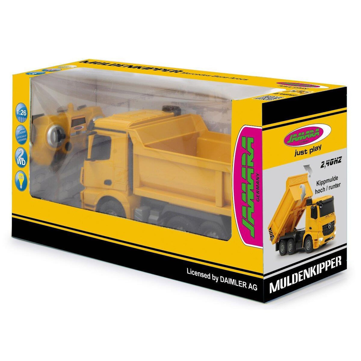 Jamara Camion benne Mercedes Arocs télécommandé 1:26