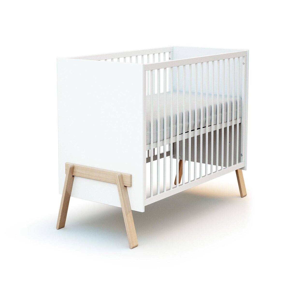 AT4 Chambre bébé lit, commode à langer 3 tiroirs et armoire CANAILLE bois