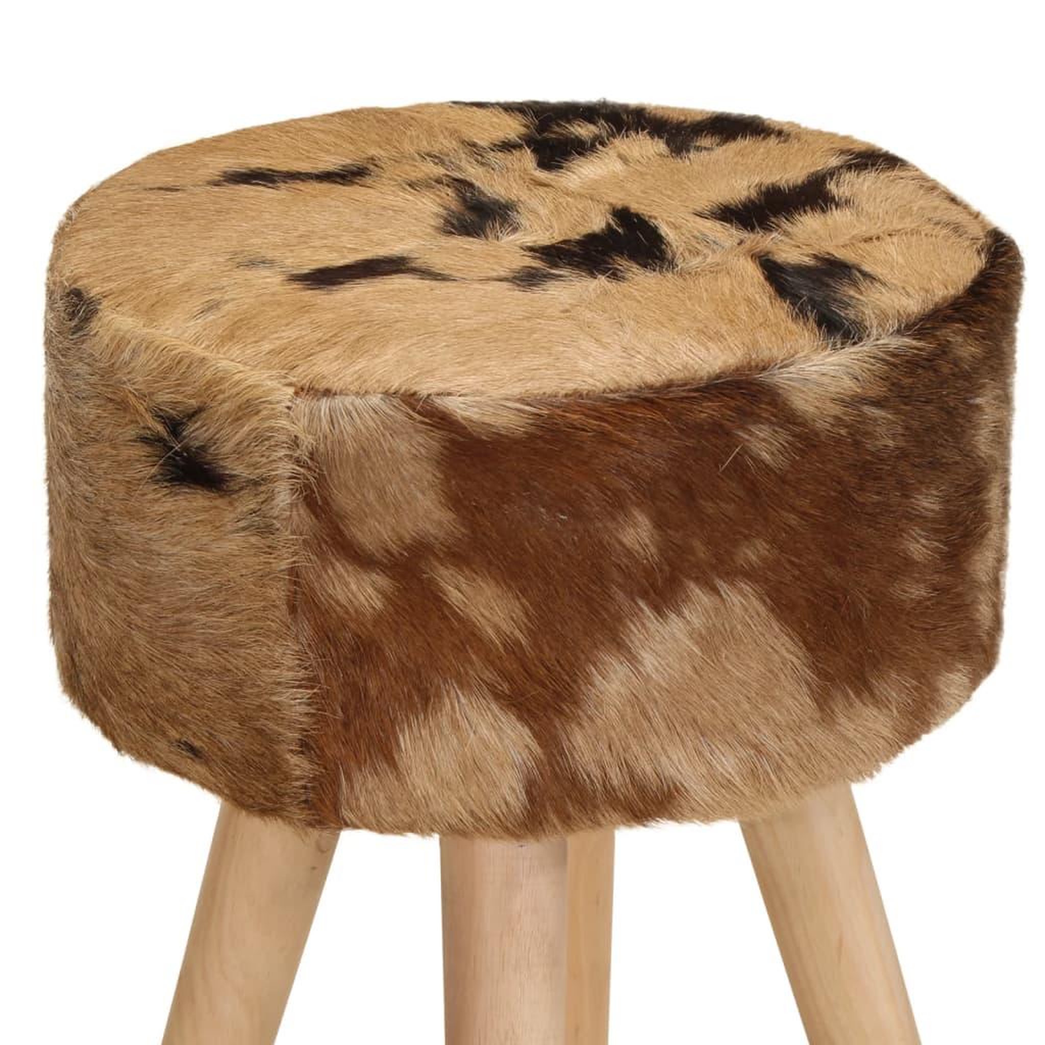 Voir la diapositive 3 : VIDAXL Tabourets de bar lot de 2 cuir veritable et bois de manguier