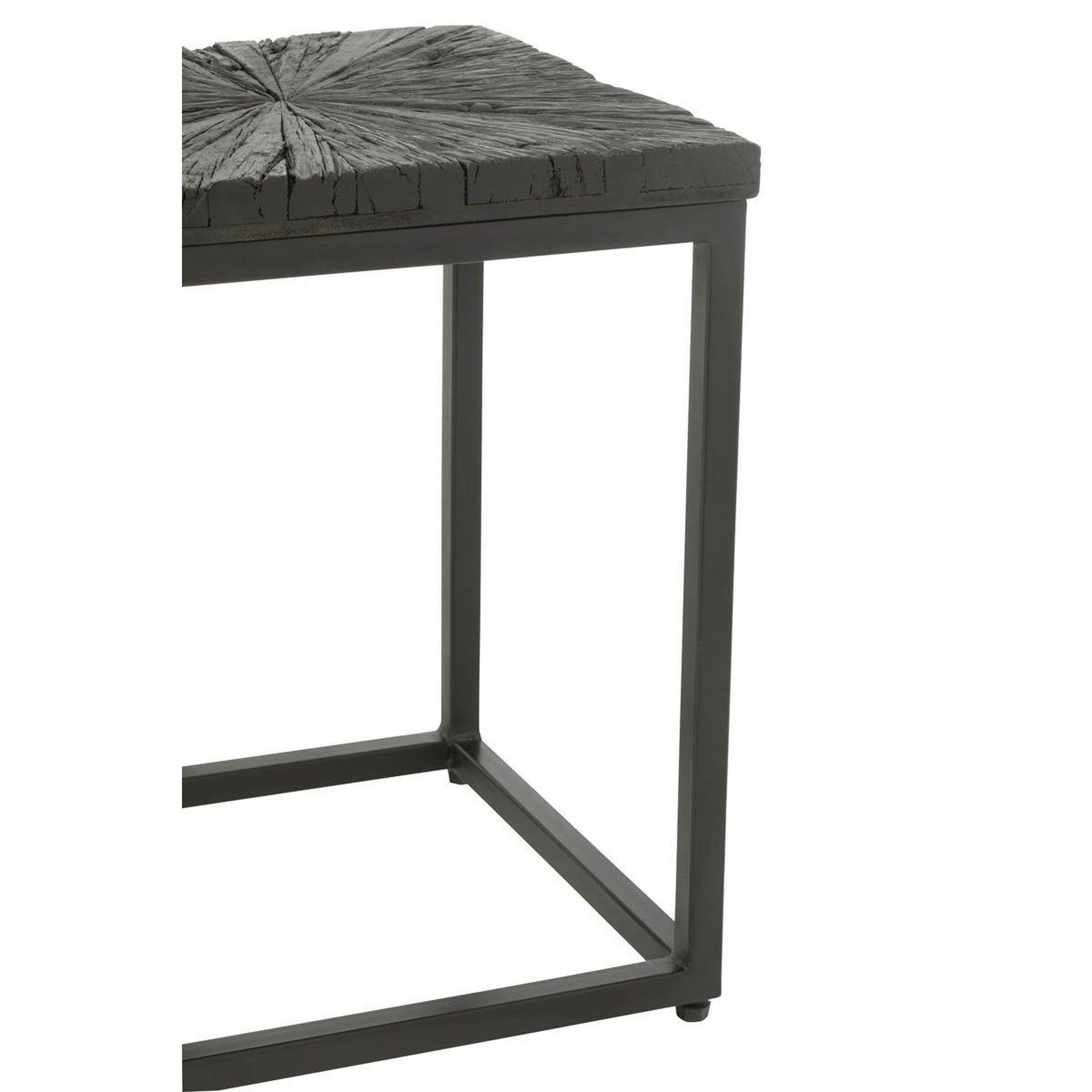 Voir la diapositive 5 : J-LINE Lot de 2 tables d'appoint gigognes  shanil  53cm noir