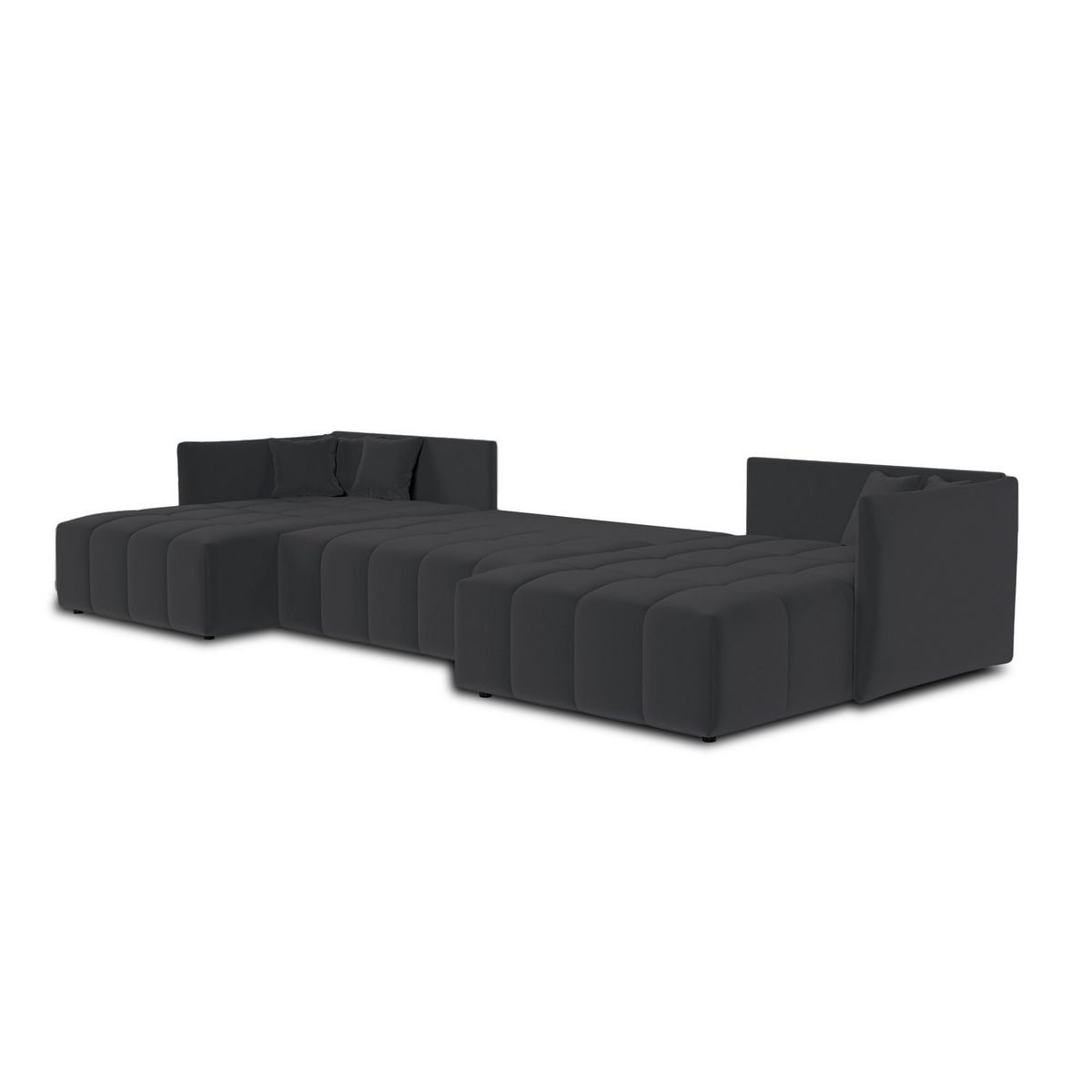 BEST MOBILIER Petra - canapé panoramique en u - 7 places - convertible - avec coffre - en velours