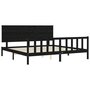 Voir la diapositive 5 : VIDAXL Cadre de lit sans matelas noir 200x200 cm bois massif de pin