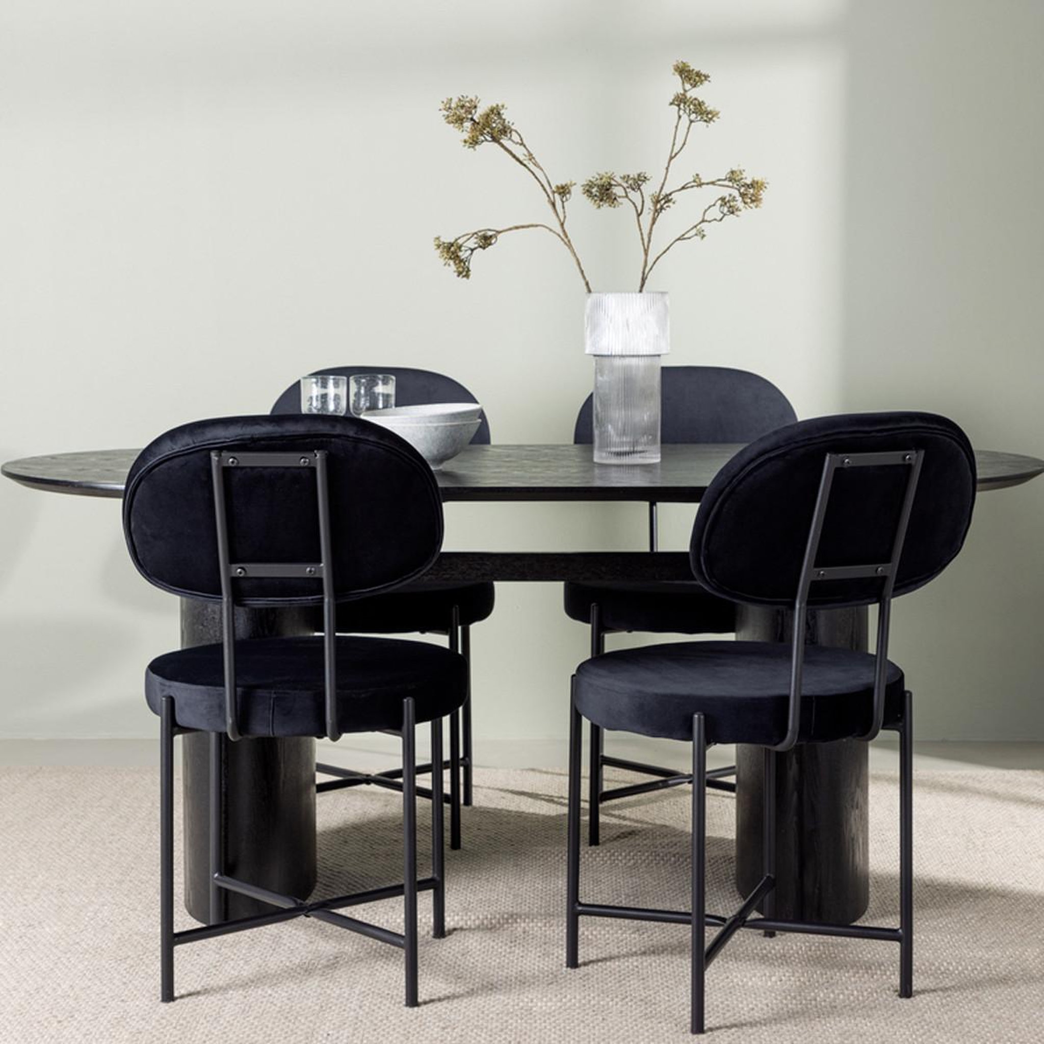 Voir la diapositive 5 : Paris Prix Ensemble table à manger & 6 chaises  isolde & stella  180cm noir