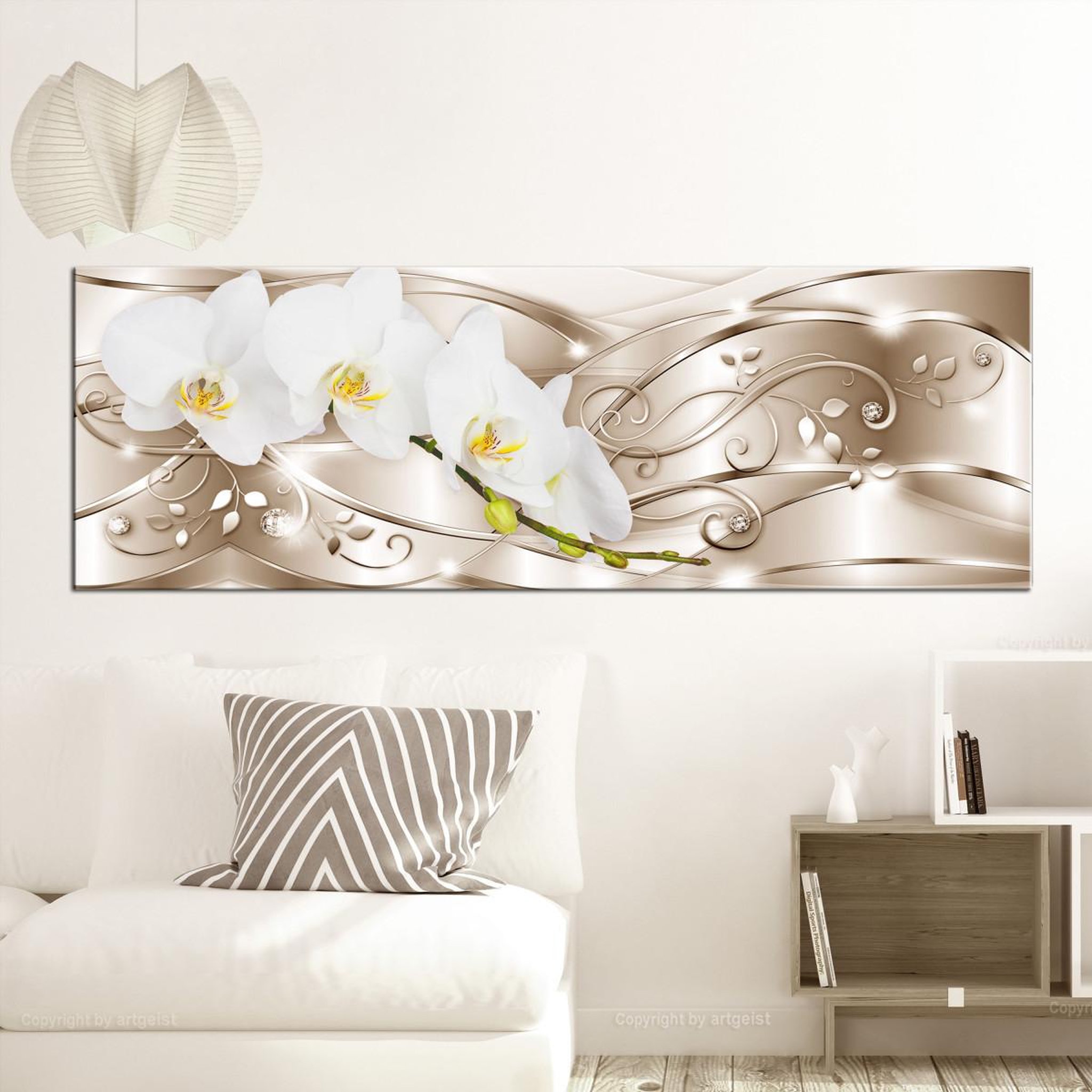 Voir la diapositive 2 : Paris Prix Tableau Imprimé  Flowering Narrow Beige