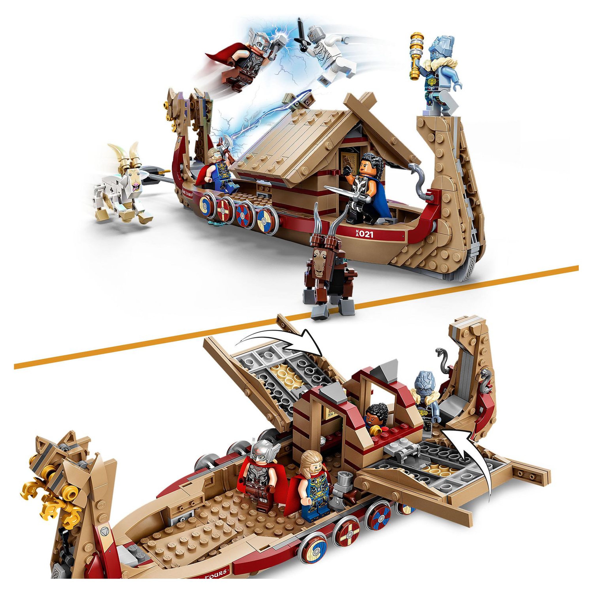 Voir la diapositive 6 : LEGO Marvel 76208 Le Drakkar de Thor, Jouet de Bateau avec Minifigurines et Stormbreaker