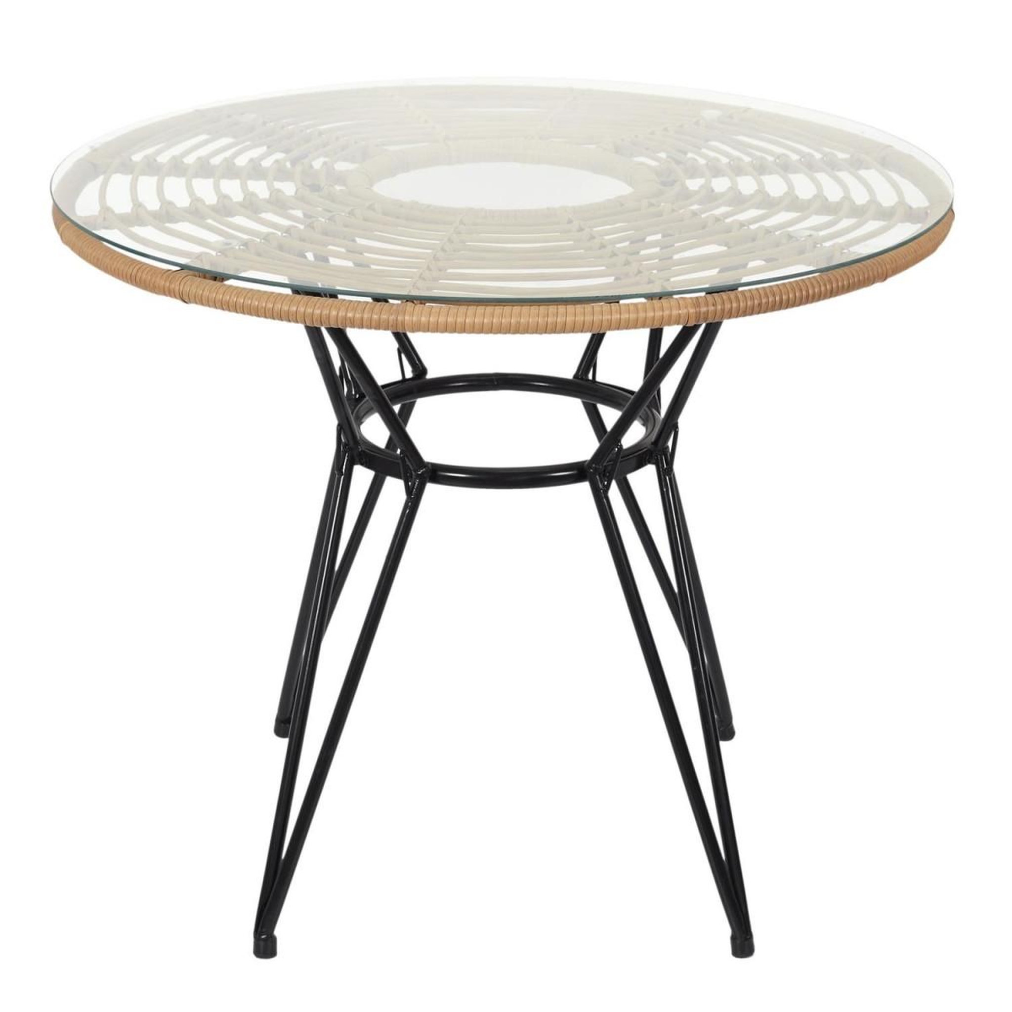 Voir la diapositive 2 : The Home Deco Factory Table de jardin ronde  surabaya  90cm noir