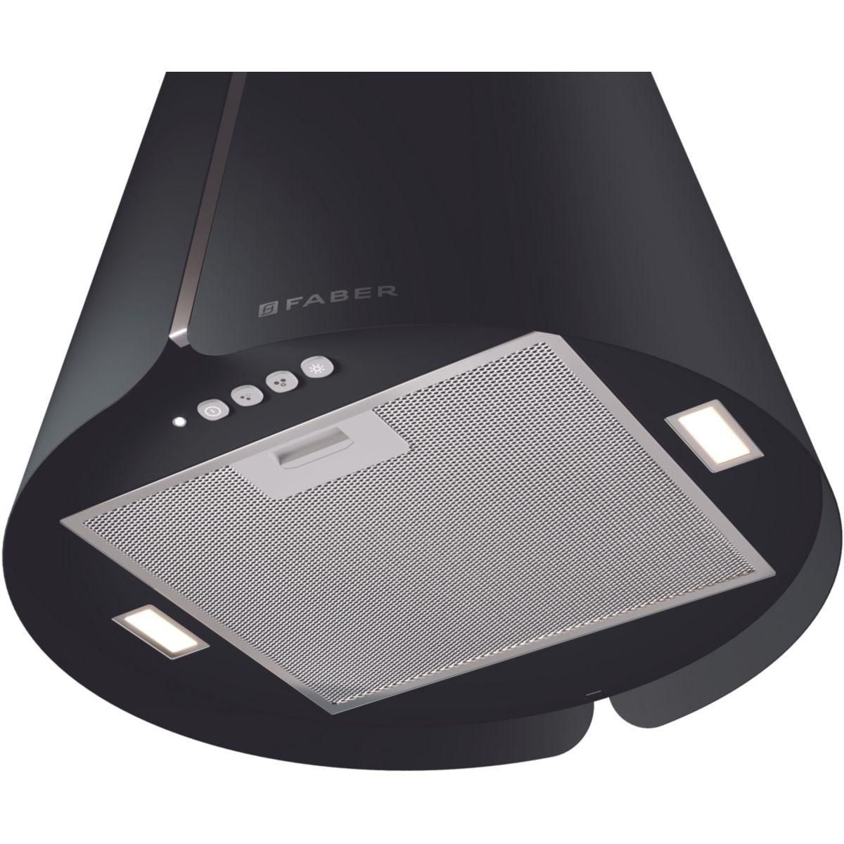 faber Hotte décorative îlot BEAT 430 NOIR MAT