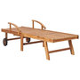 Voir la diapositive 4 : VIDAXL Chaises longues lot de 2 avec coussin beige Bois de teck solide