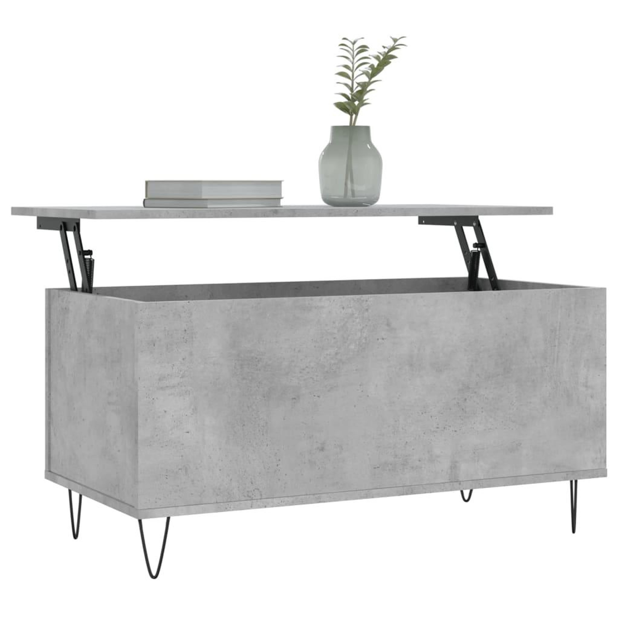 Voir la diapositive 3 : VIDAXL Table basse Gris beton 90x44,5x45 cm Bois d'ingenierie