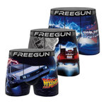 FREEGUN Lot de 3 boxers homme Back to the future. Coloris disponibles : Bleu