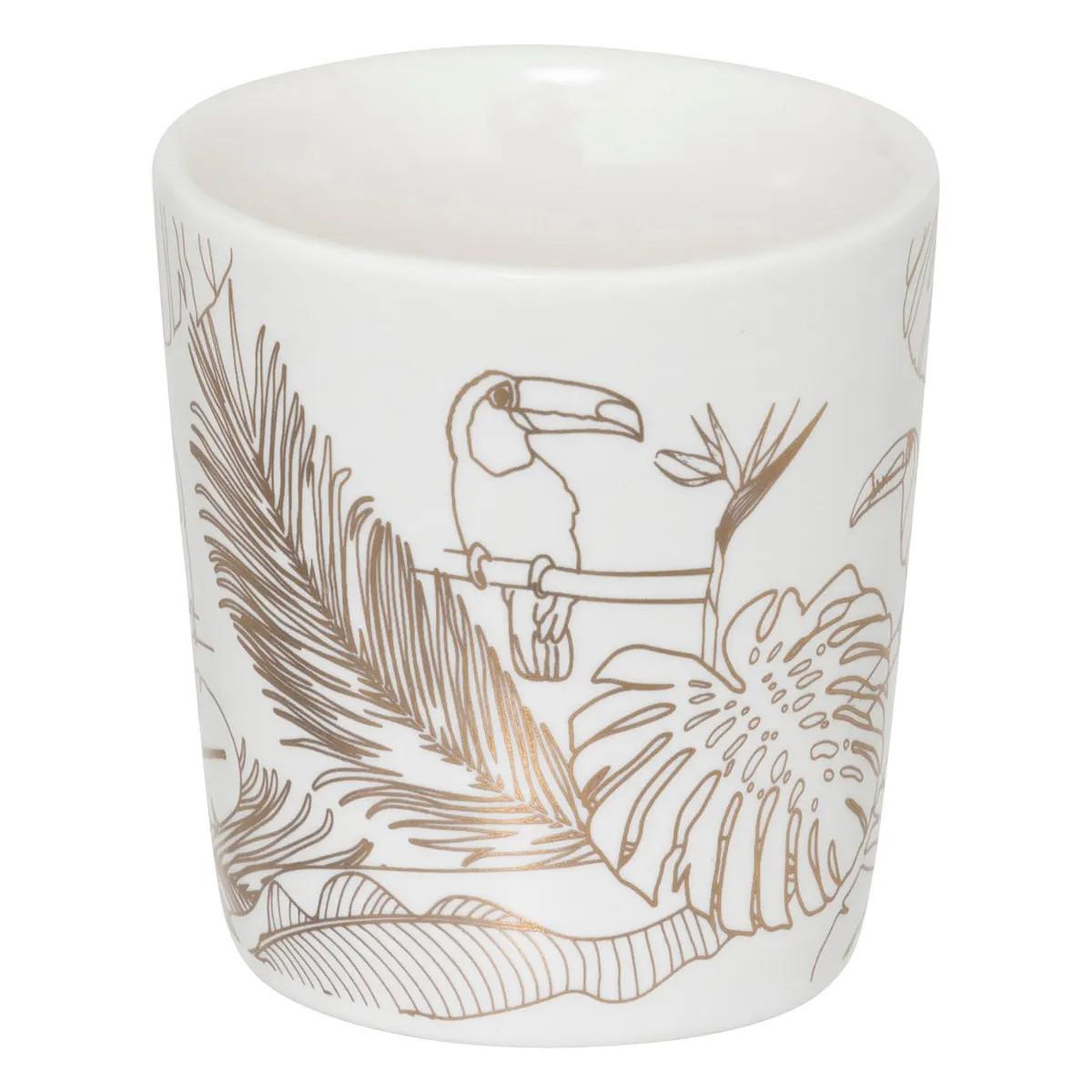Voir la diapositive 2 : SECRET DE GOURMET Lot de 4 tasses à café  toucan  10cl blanc