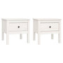 Voir la diapositive 2 : VIDAXL Tables d'appoint 2 pcs Blanc 50x50x49 cm Bois massif de pin