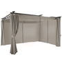 Voir la diapositive 1 : ID MARKET Pergola édition limitée toit rétractable 3x4 M et 4 rideaux taupe