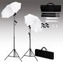 Voir la diapositive 5 : VIDAXL Kit de studio photo avec lampes pieds et parapluies