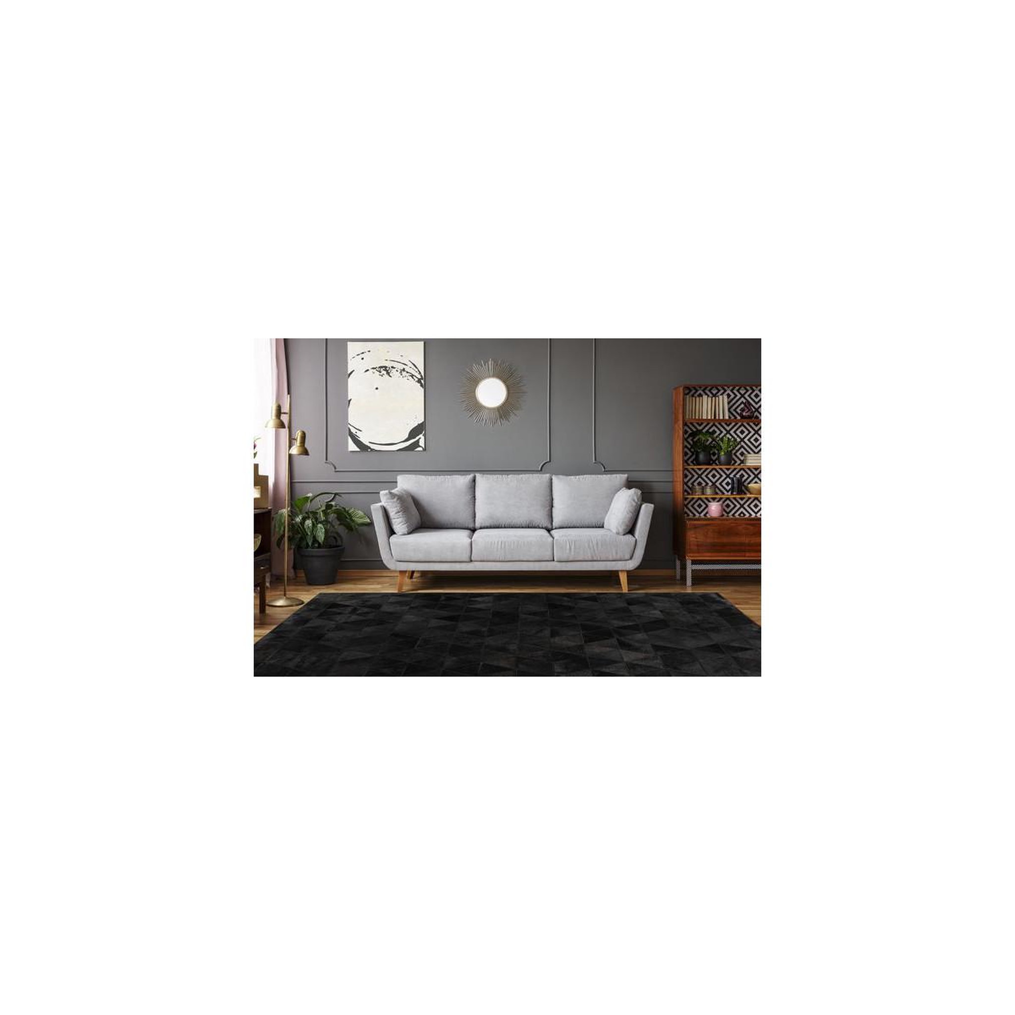 Voir la diapositive 5 : Paris Prix Tapis Fait Main en Cuir  Lavin VI  Noir