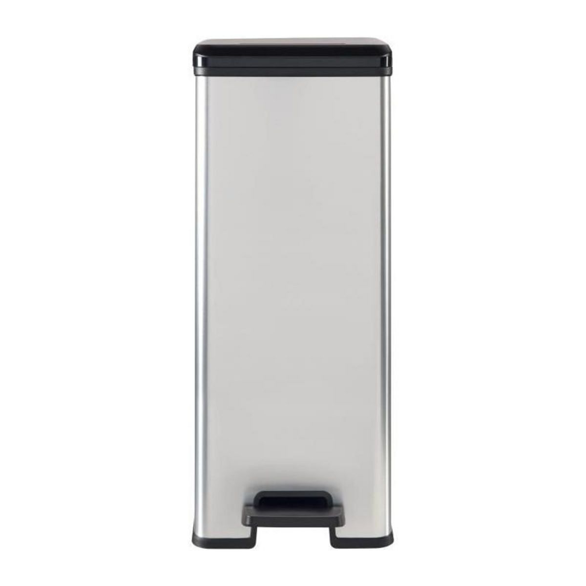 CURVER Poubelle Slim - SLIM BIN - CURVER - 40L - Gain de place - 40 x 25 x 61 cm - Gris métallisé
