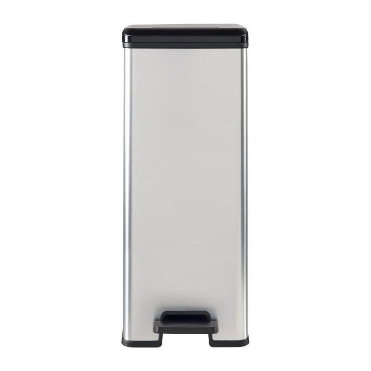 CURVER Poubelle Slim - SLIM BIN - CURVER - 40L - Gain de place - 40 x 25 x 61 cm - Gris métallisé