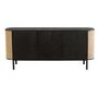 Voir la diapositive 2 : Paris Prix Buffet 3 Portes en Rotin  Molly  180cm Noir & Beige