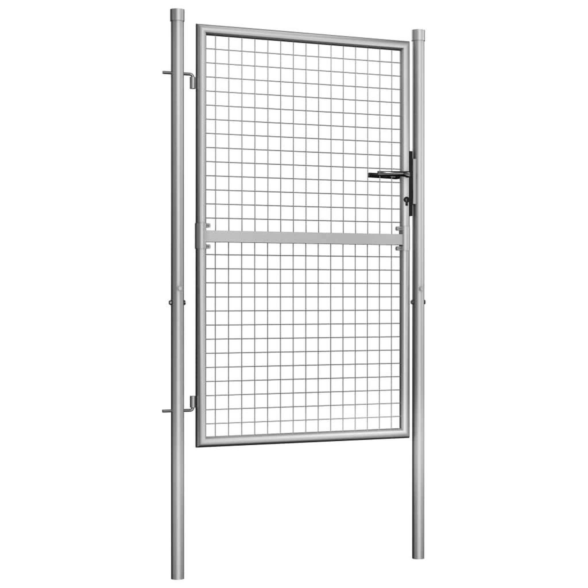 Voir la diapositive 2 : VIDAXL Porte de jardin Acier galvanise 105x175 cm Argente