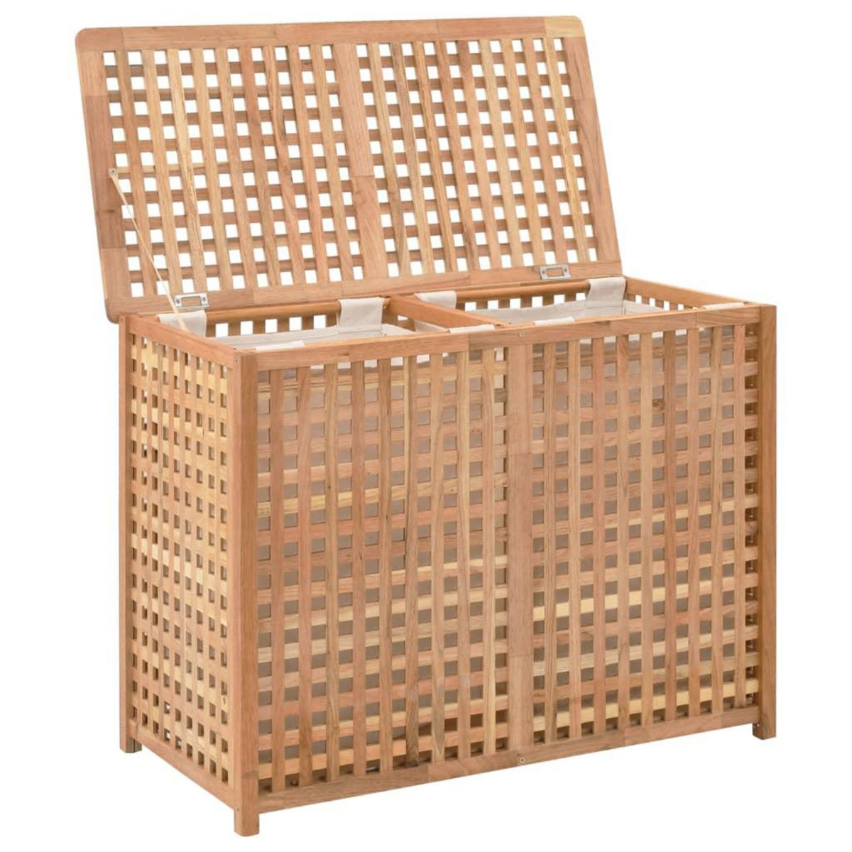 VIDAXL Coffre a linge 87,5x46x67 cm Bois de noyer massif