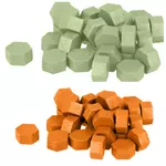 Artemio Perles de cire hexagonales - Vert clair + Orange