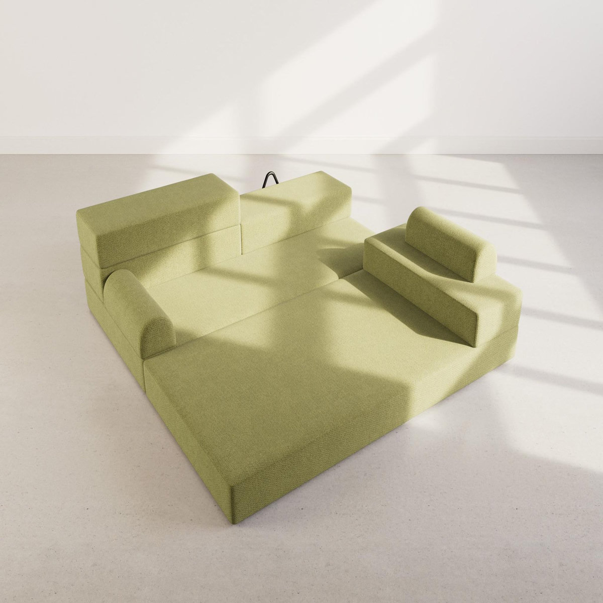 LISA DESIGN Astral - canapé 3 places convertible en velours texturé