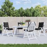 VIDAXL Coussins de chaise a dossier bas lot de 4 motif a carreaux noir