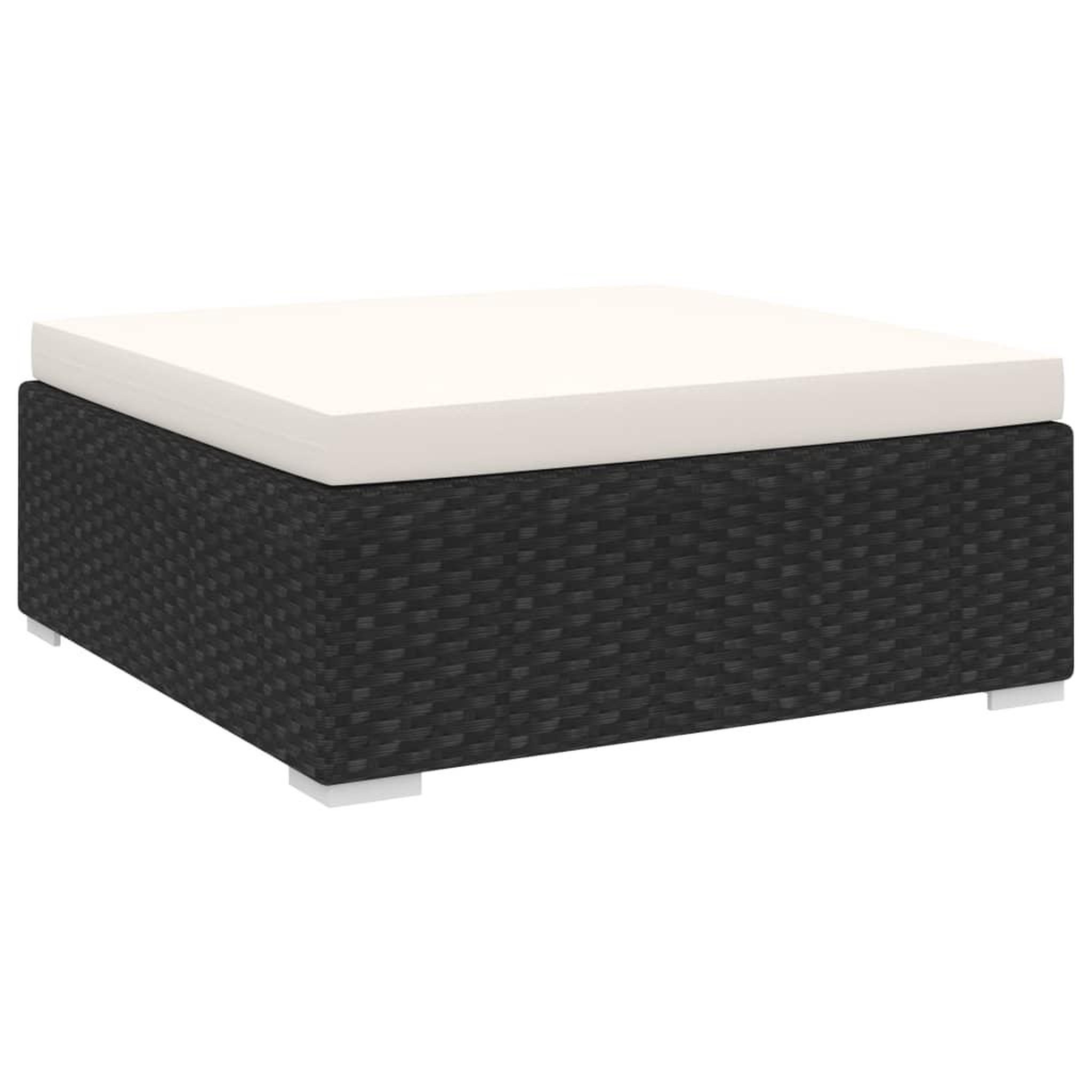 Voir la diapositive 1 : VIDAXL Repose-pied sectionnel 1 pc avec coussin Resine tressee Noir