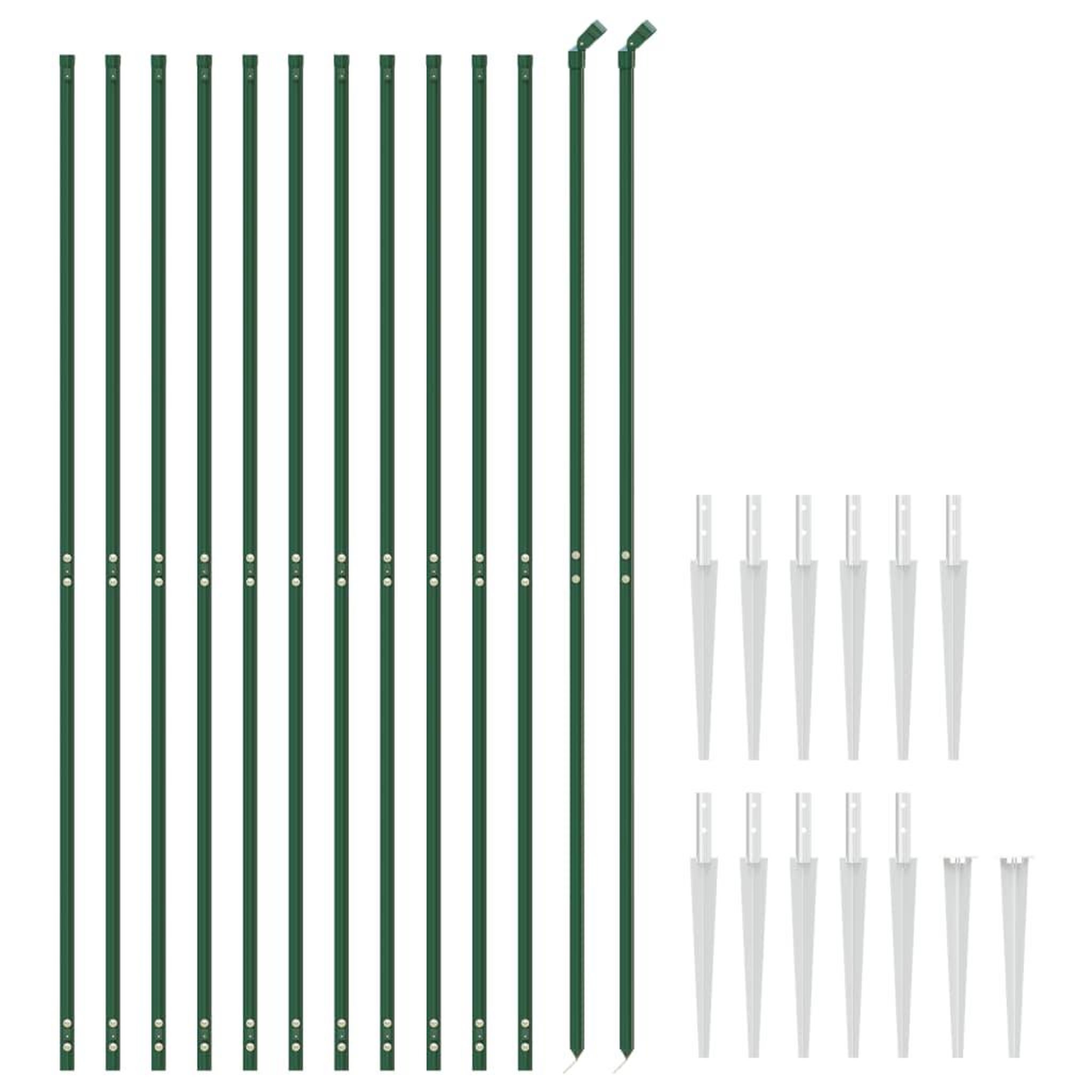 Voir la diapositive 3 : VIDAXL Cloture en treillis metallique et piquet d'ancrage vert 1,8x25m