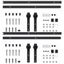 VIDAXL Kits de fixation pour porte coulissante 2 pcs 183 cm Acier Noir