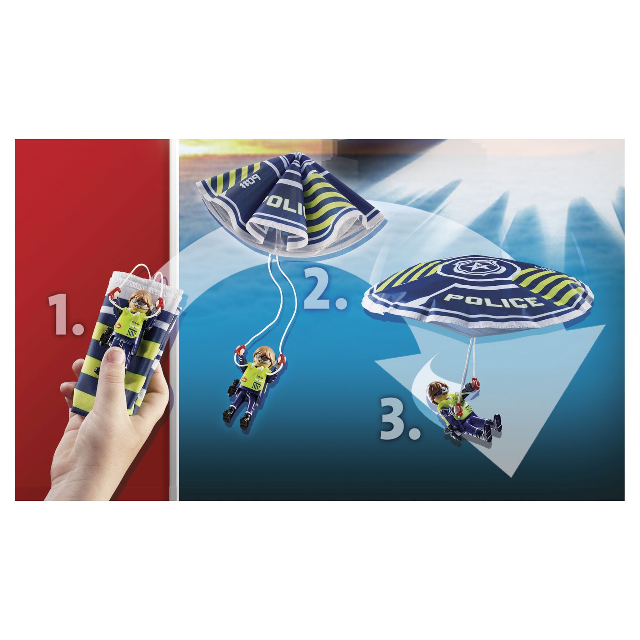 Voir la diapositive 7 : PLAYMOBIL 70781 - City Action Parachutiste quads bandits