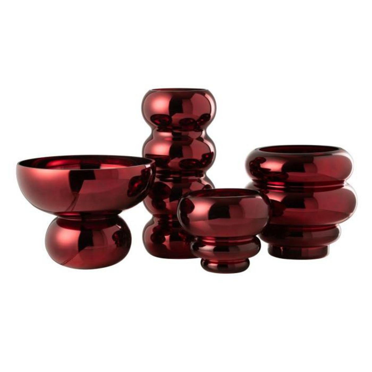 Paris Prix Photophore Design Bol  Cléa  23cm Rouge Foncé