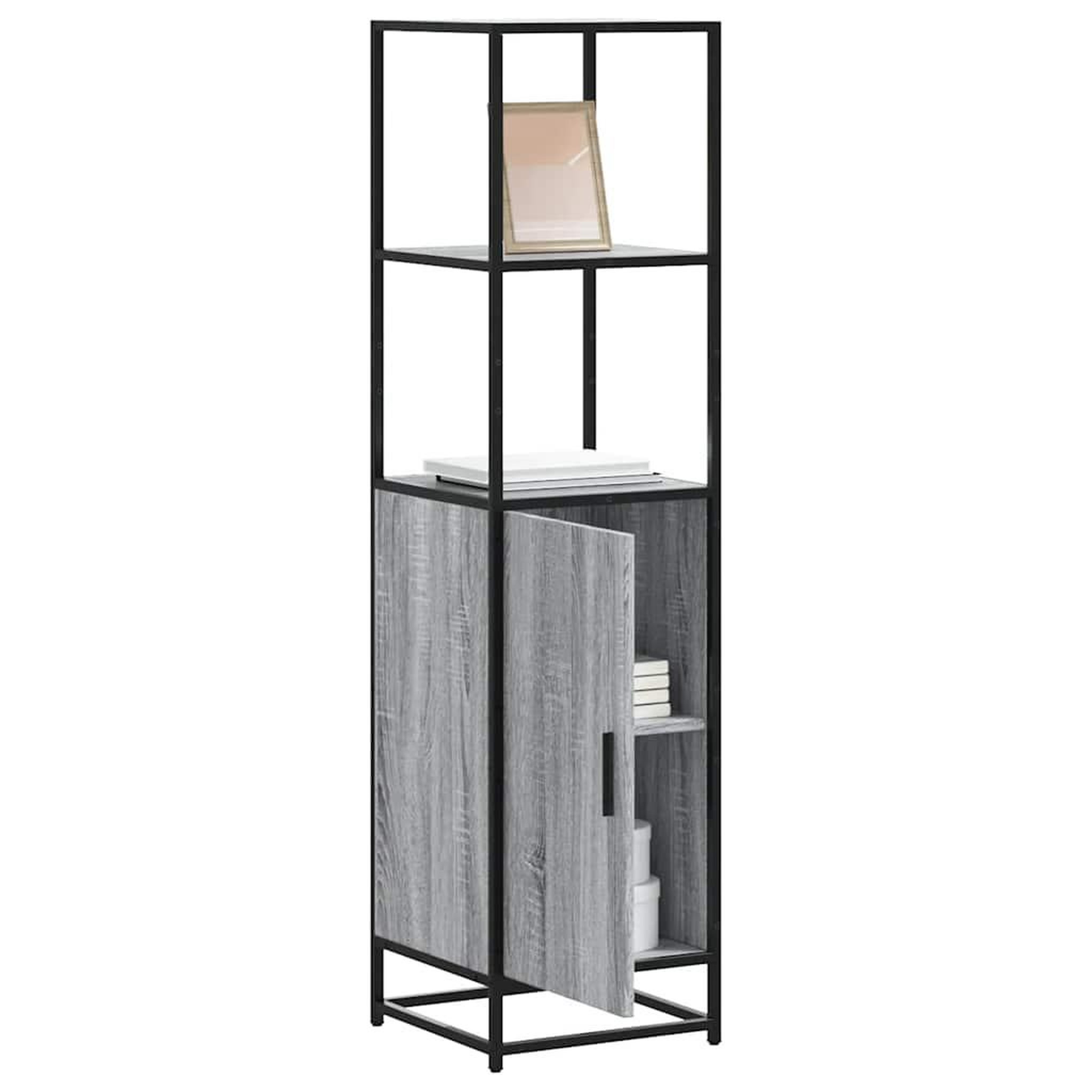 VIDAXL Buffet haut sonoma gris 35,5x35x139 cm bois d'ingenierie metal