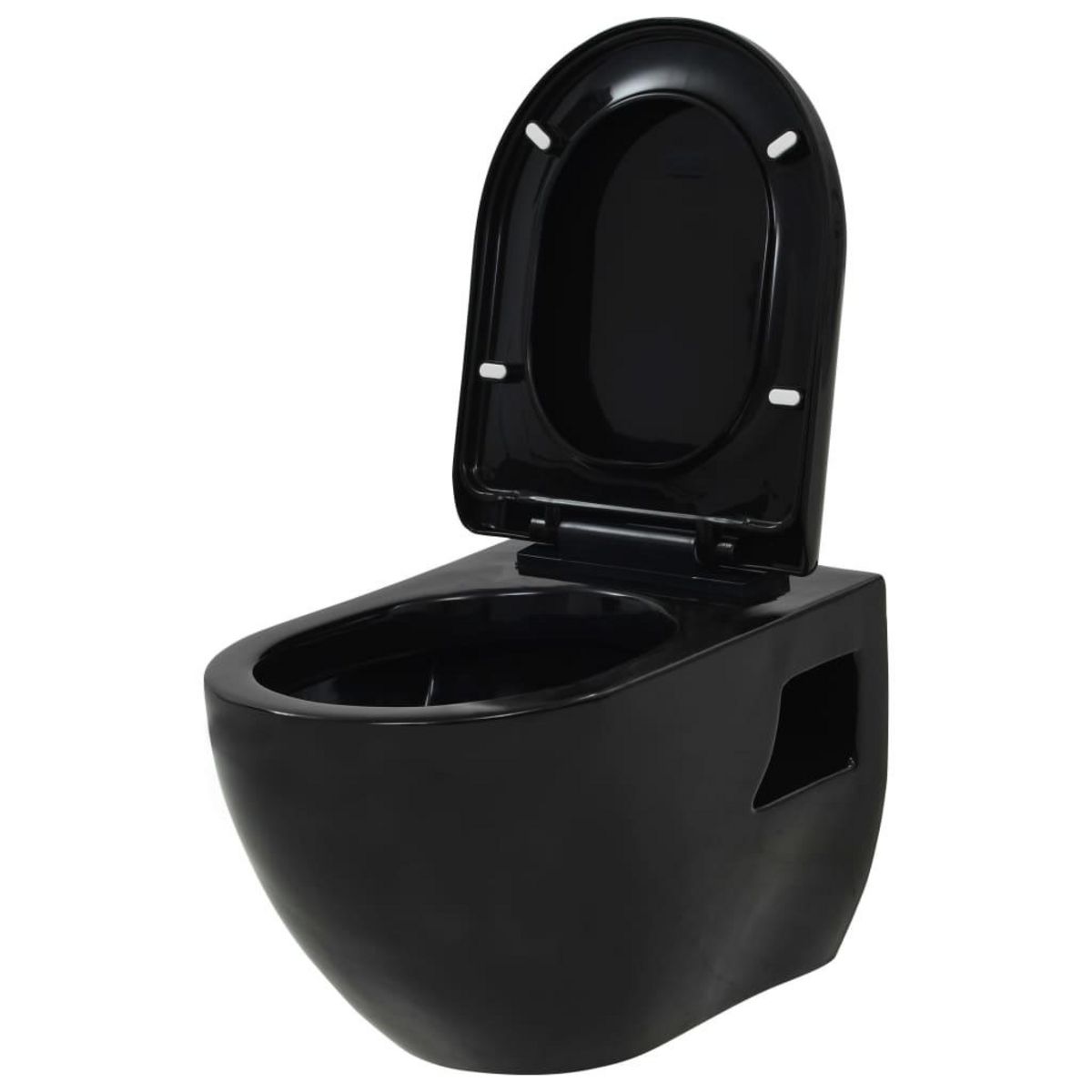 VIDAXL Toilette suspendue au mur avec reservoir cache Ceramique Noir