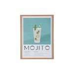 PRESENT TIME Affiche encadrée COCKTAIL. Coloris disponibles : Violet, Bleu, Orange, Rose
