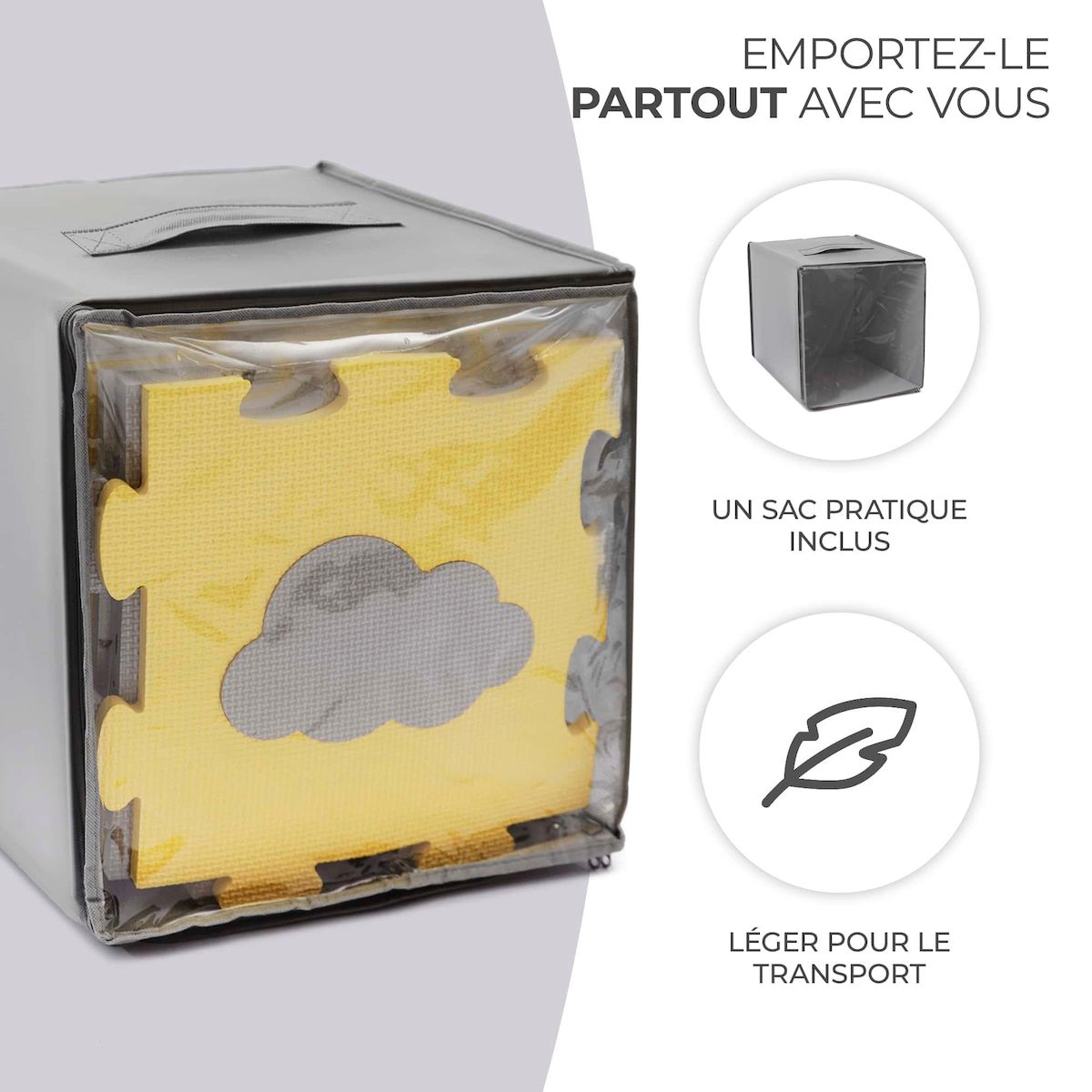 KINDERKRAFT Tapis en mousse 2 en 1 - tapis puzzle pour bébé