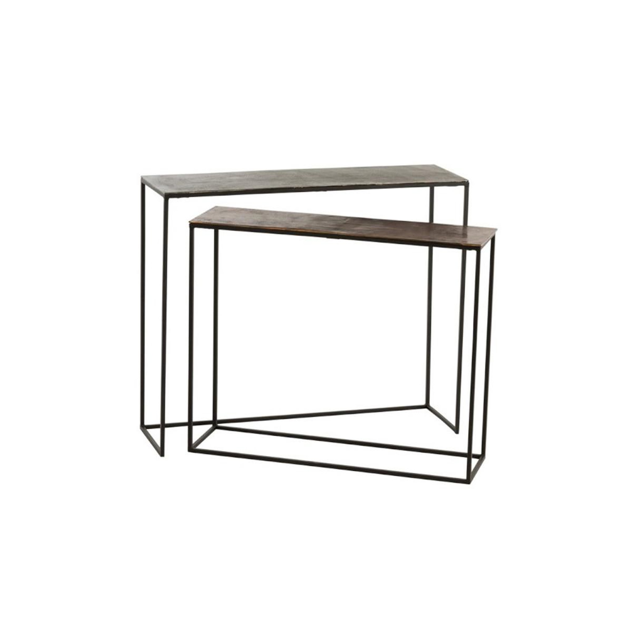 Voir la diapositive 2 : J-LINE Lot de 2 consoles gigognes  slim  99cm noir