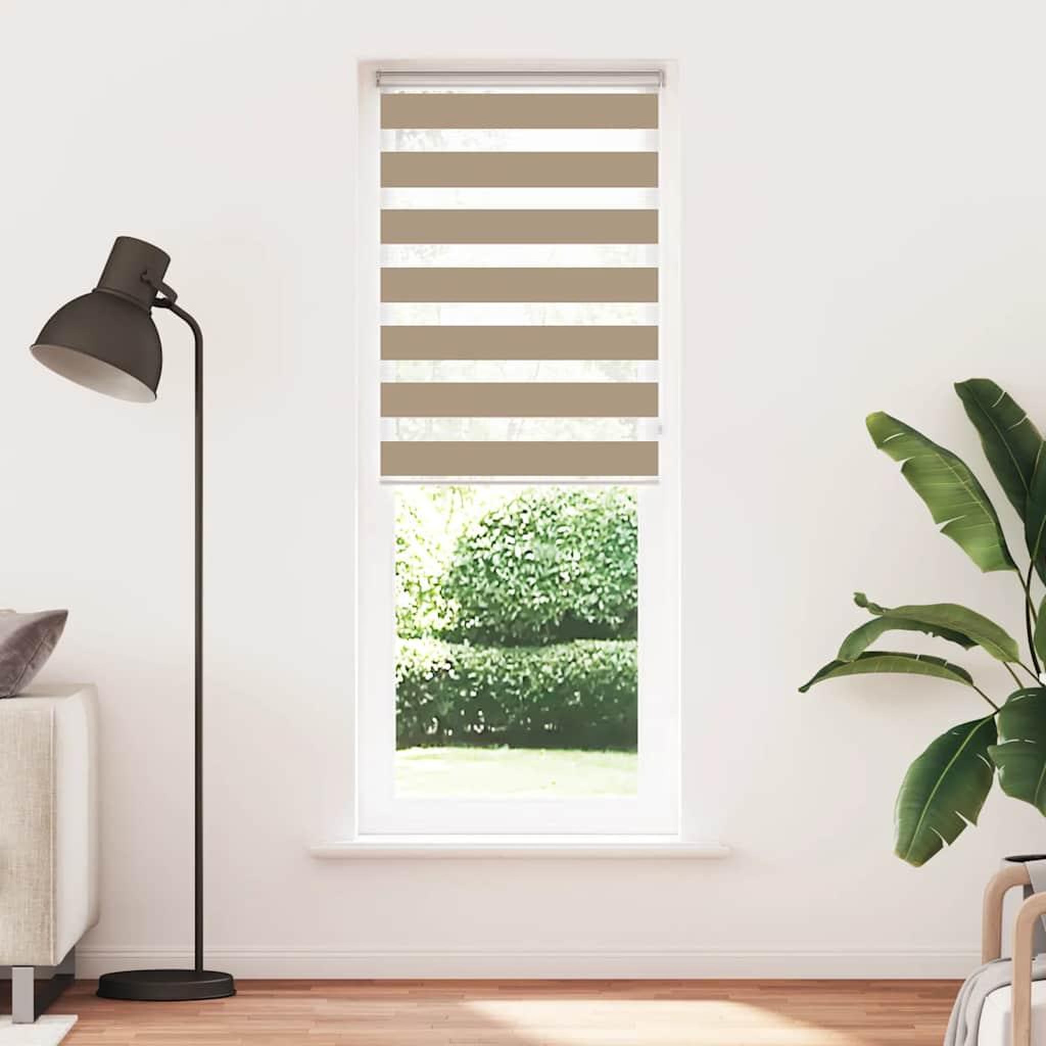 Voir la diapositive 2 : VIDAXL Store zebre marron sable largeur du tissu 70,9 cm polyester