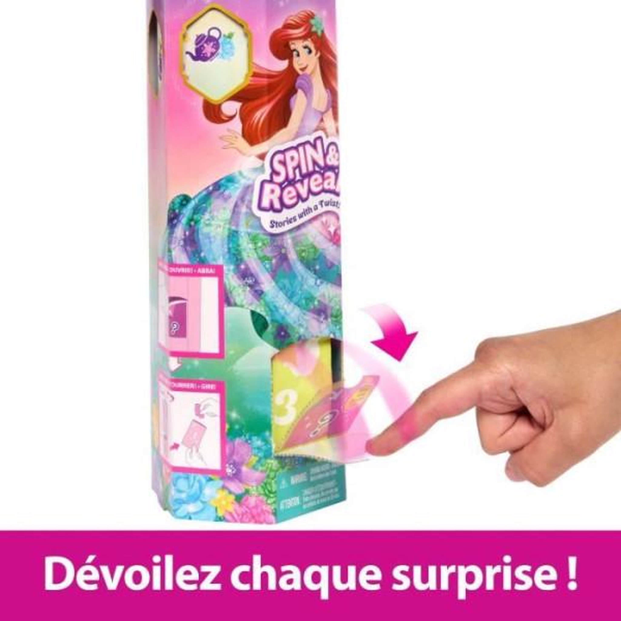 Voir la diapositive 4 : DISNEY PRINCESS Spin & Reveal Ariel Mattel Poupée Disney Princesses avec 11 surprises HTV88