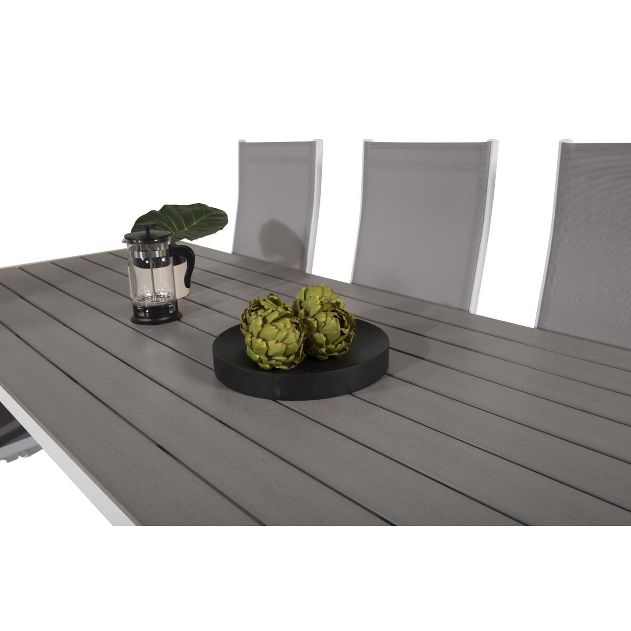 Voir la diapositive 6 : Paris Prix Ensemble table de jardin & 6 chaises  break & copacabana  205cm gris