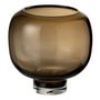 Voir la diapositive 1 : Paris Prix Vase Rond en Verre  Pied  24cm Marron Foncé